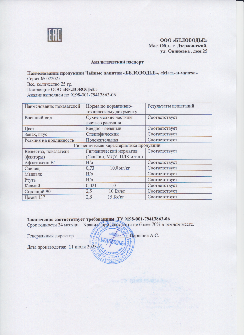 Паспорт №072025